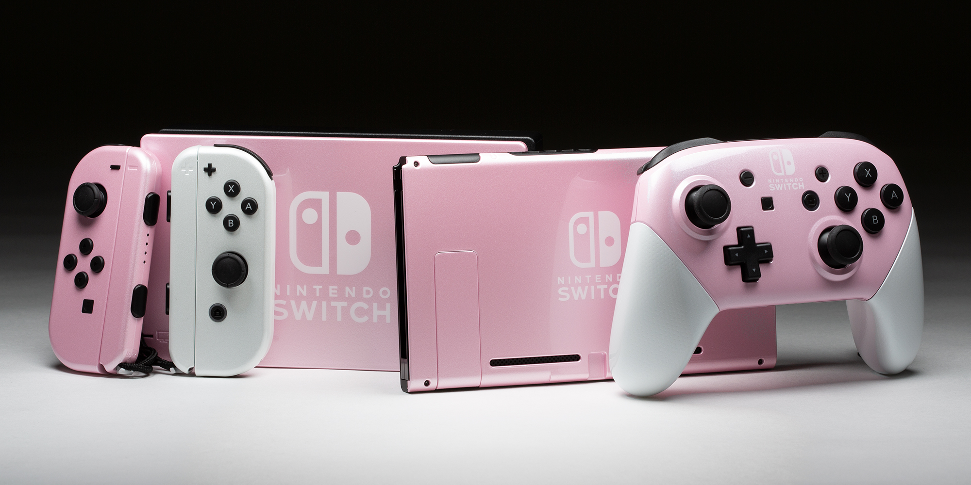 a pink nintendo switch